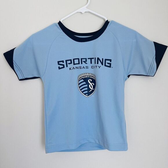 Sporting Kansas City Jersey Unisex XS 4/5 Short‎ Sleeve Blue MLS Soccer - Picture 1 of 8